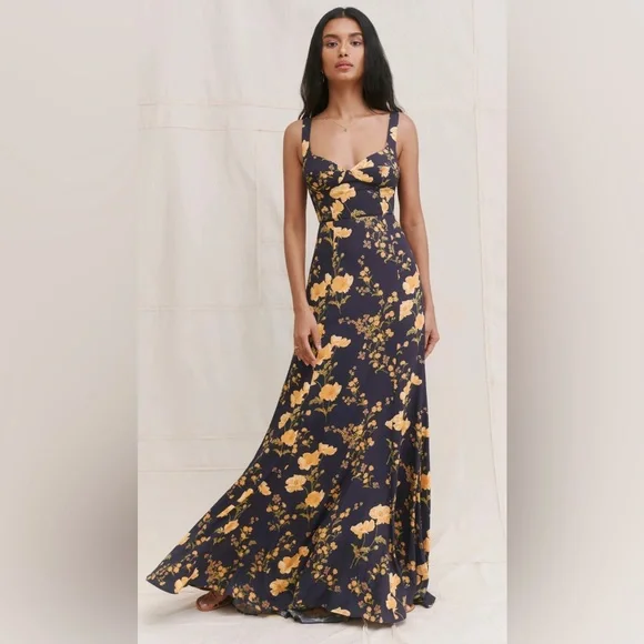 chinese dress ladies Passion Black Maxi Hawaiian Dress with Yellow Hibiscus